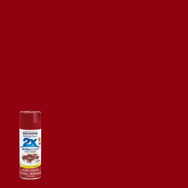 Painter’s Touch 2X 12 Oz Colonial Red Cover Spray Paint Gloss [Set of 6]6