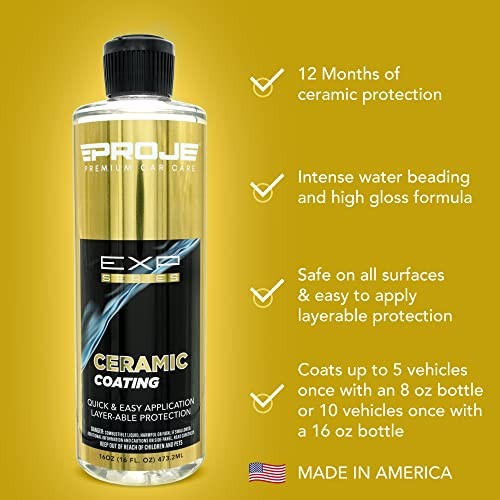 Proje Ceramic Coating – 12+ Month Durability – Easy to 16 Fl Oz (Pack of 1)