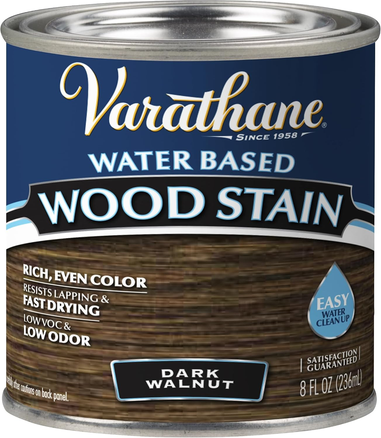Water Based Wood Stain, Half Pint, Dark Walnut