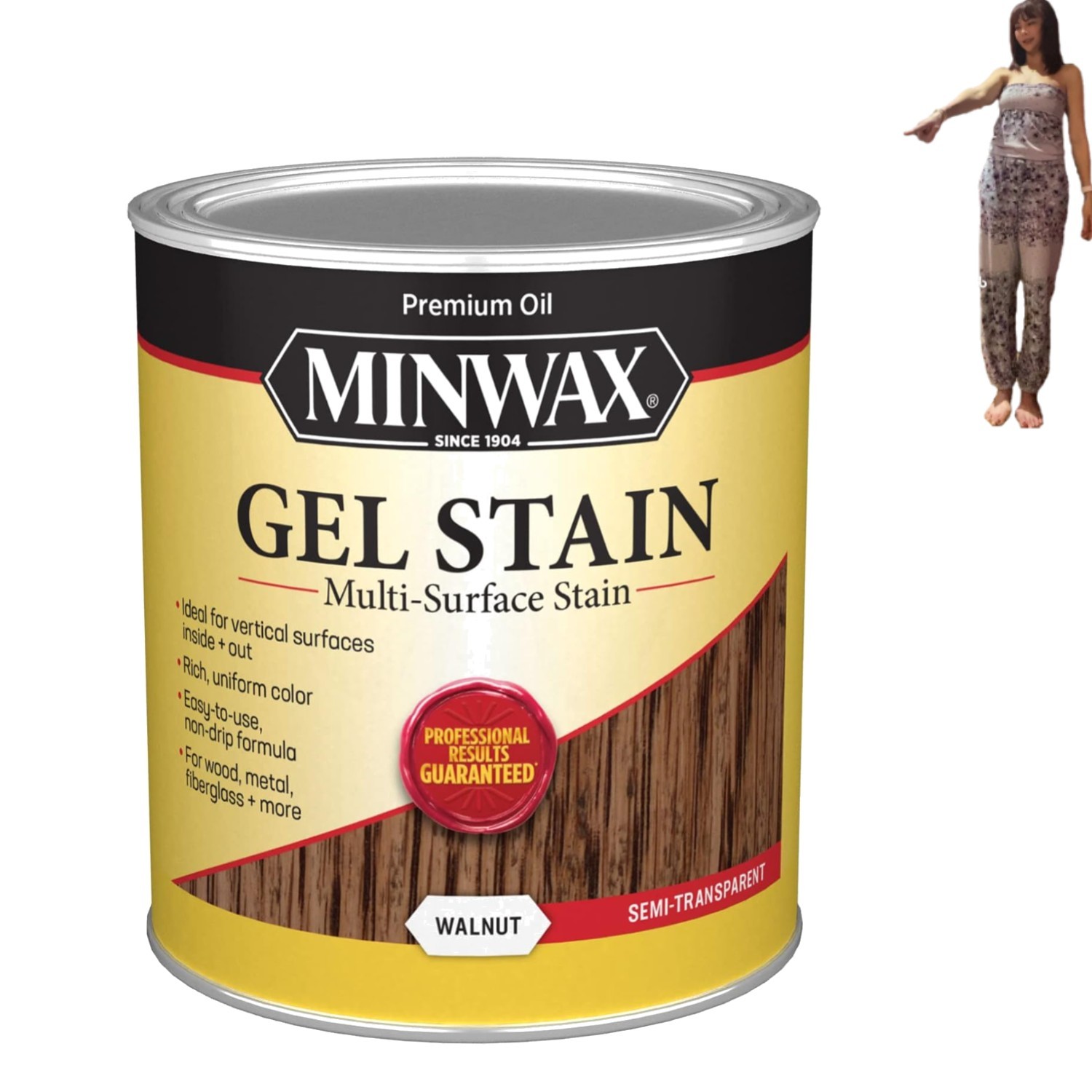 32oz Walnut Gel Stain – Smooth Semi-Gloss Finish for Interior & Exterior