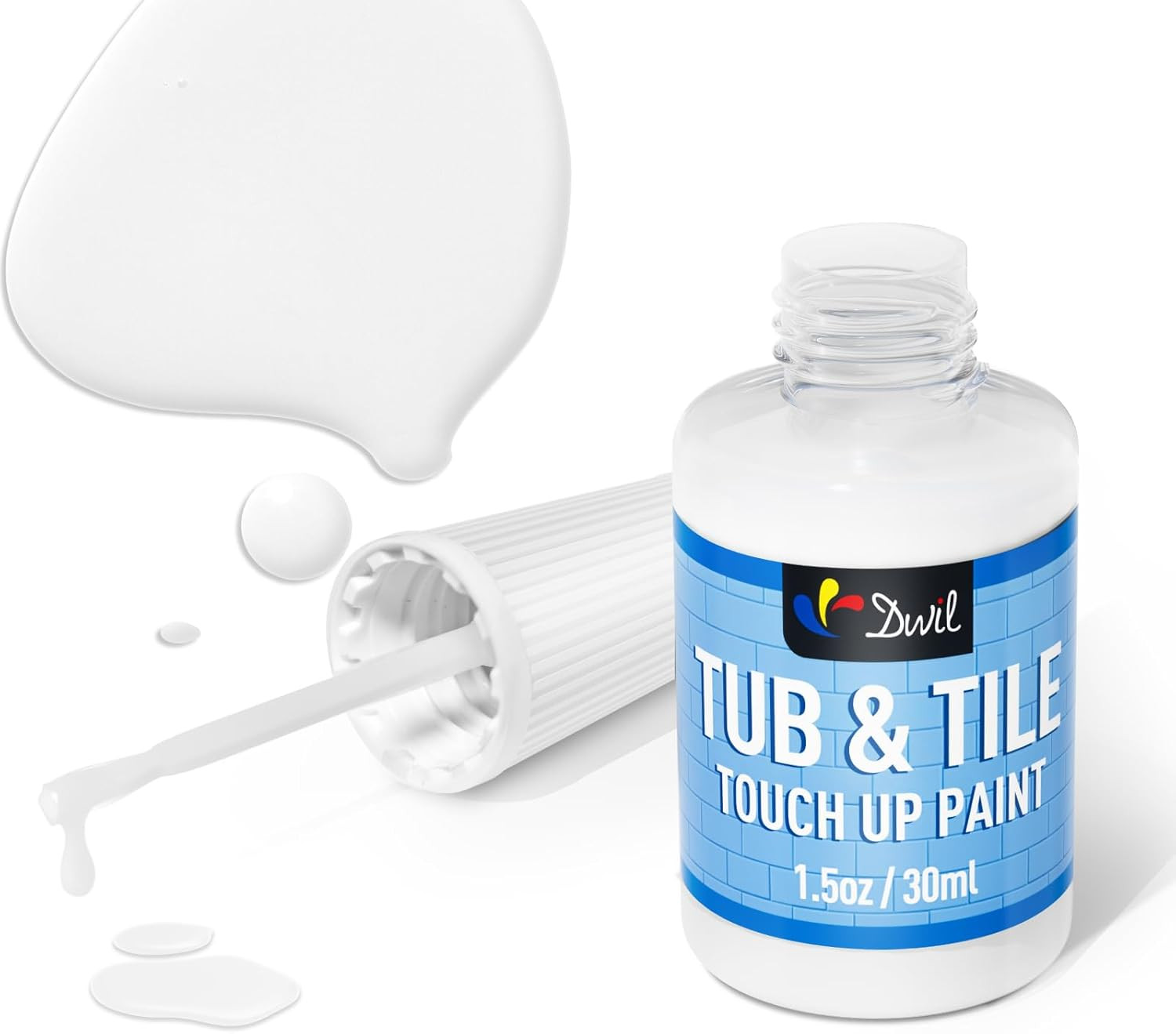 Tub and Tile Paint, White Touch Up Paint for Porcelain, Scratches, Cracks and Sp