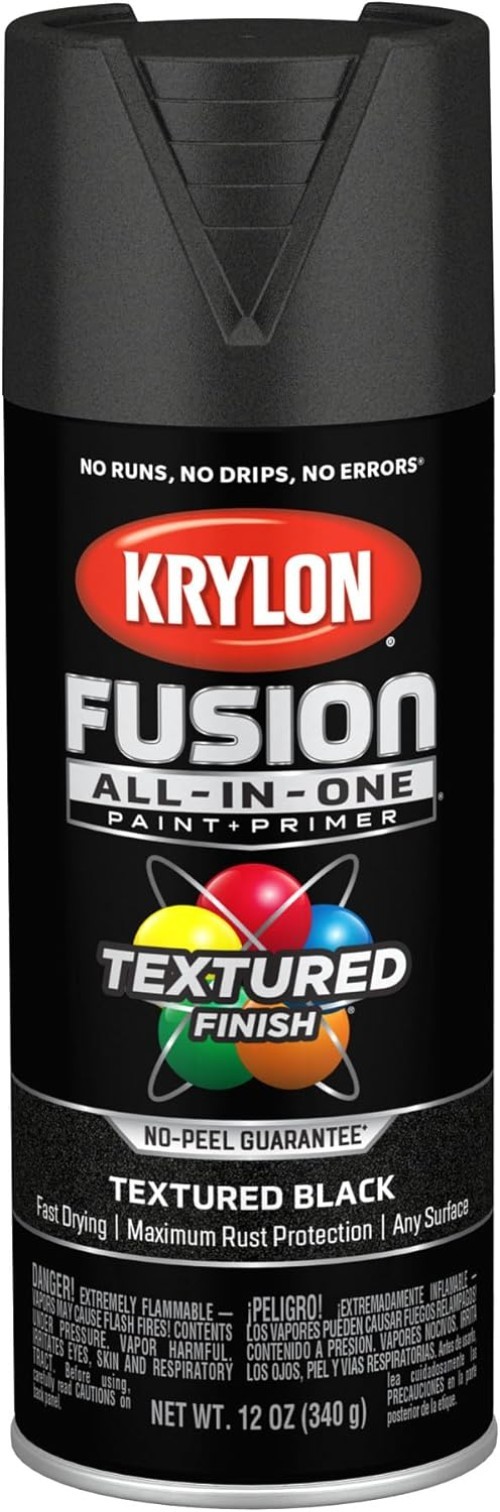 All-In-One Rust Resistant Black Spray Paint, 12 oz for Indoor/Outdoor Projects