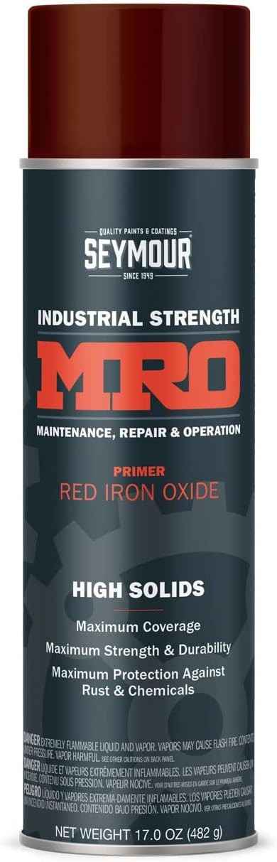 17 Ounce Red Iron Oxide Primer Industrial Rust Proof Spray Paint High Solids