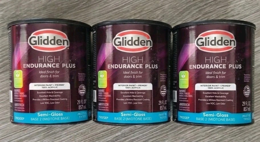 3x Lot – Glidden HEP Interior Paint Base – Eggshell Base 2 (Midtone Base)