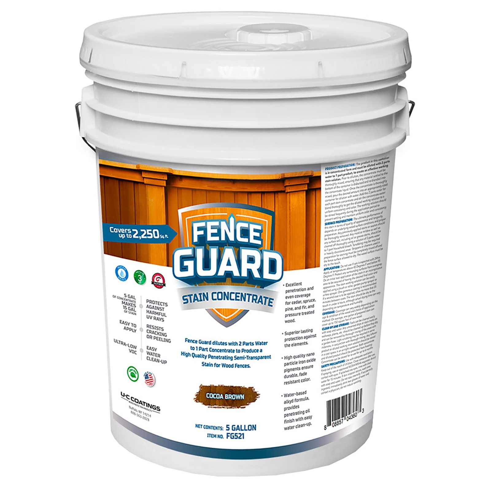 Fence Guard Stain Conc COCOA BROWN 5-gallon