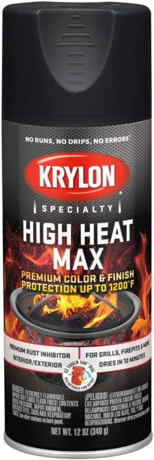 Versatile 12oz Black Gloss High Heat Max Paint – Indoor/Outdoor Rust Resistance