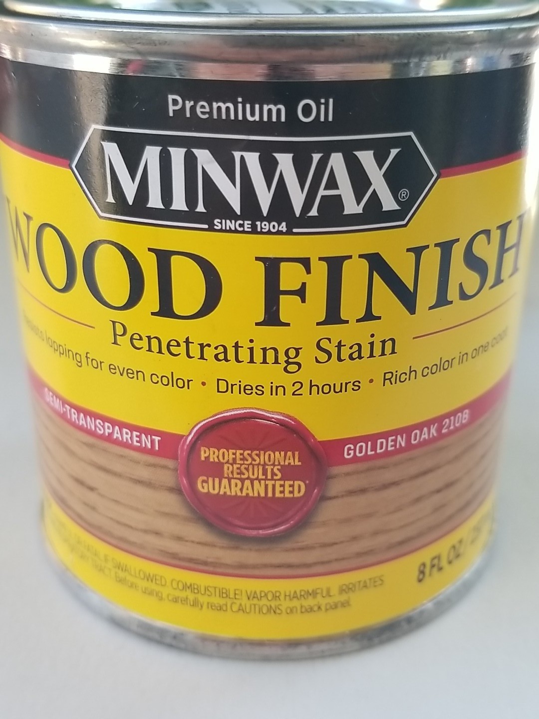 Minwax Wood Finish Golden Oak Wood Stain / Sealer, 8 oz can, 210B Lot of 2