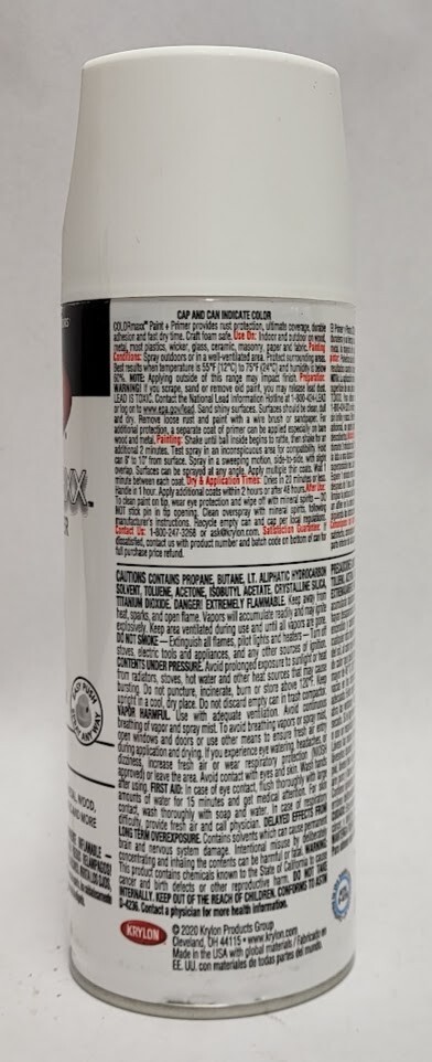 12 Oz Krylon 5548 Flat White Colormaxx Paint Primer Spray Paint Rust Prevention