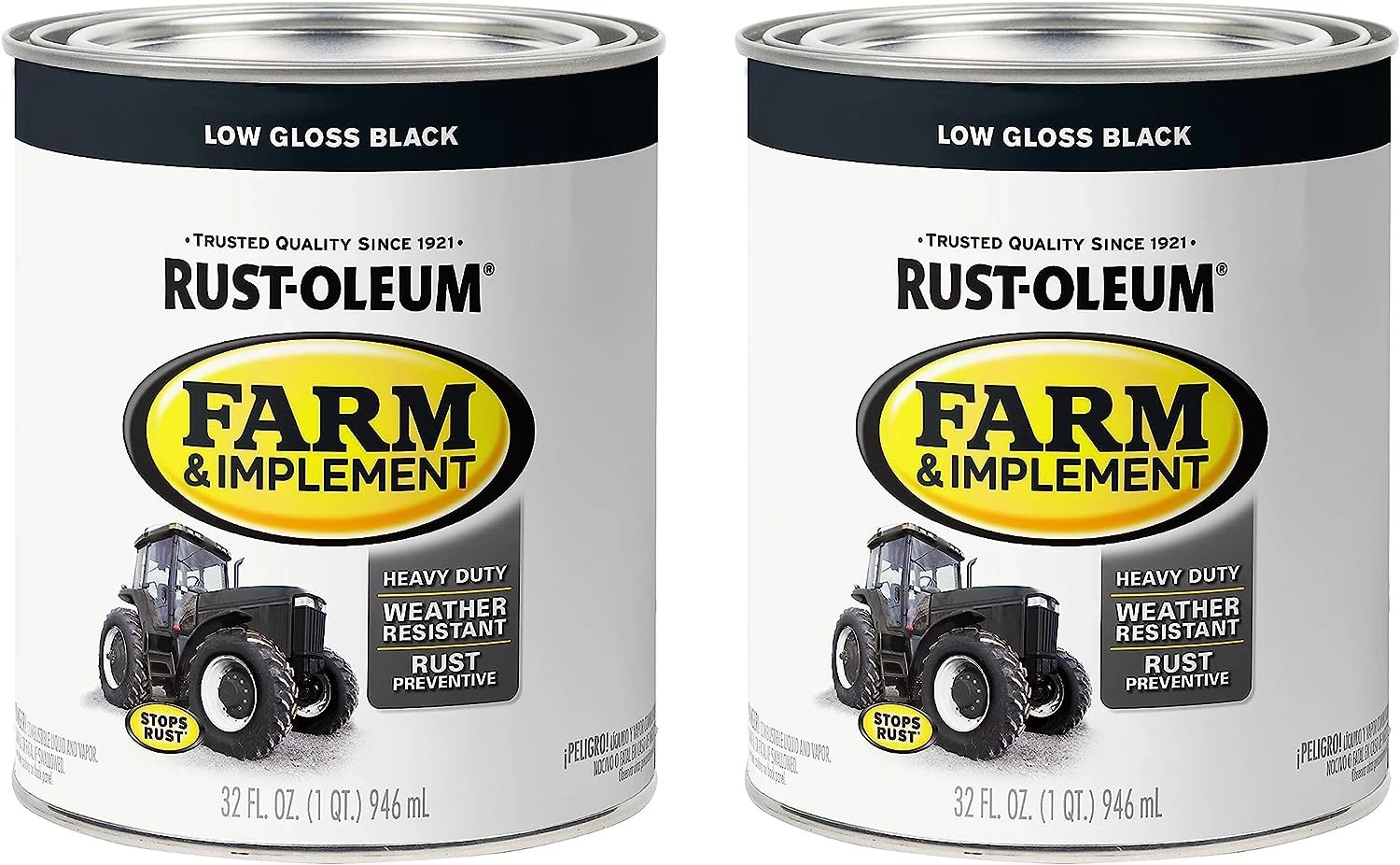Rust Oleum Specialty Farm Implement Low Gloss Black Paint Quart Pack Of 2