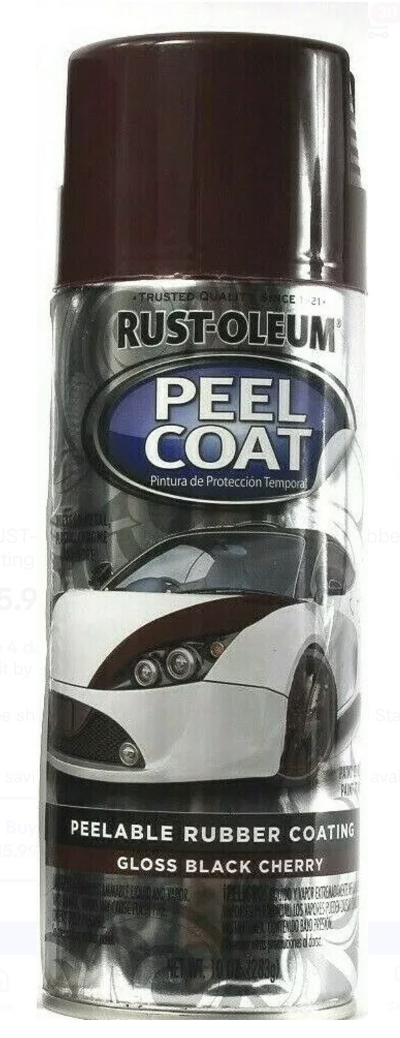 One RUST-OLEUM Spray Peel Coat Peelable Rubber Coating Gloss Black Cherry 10oz