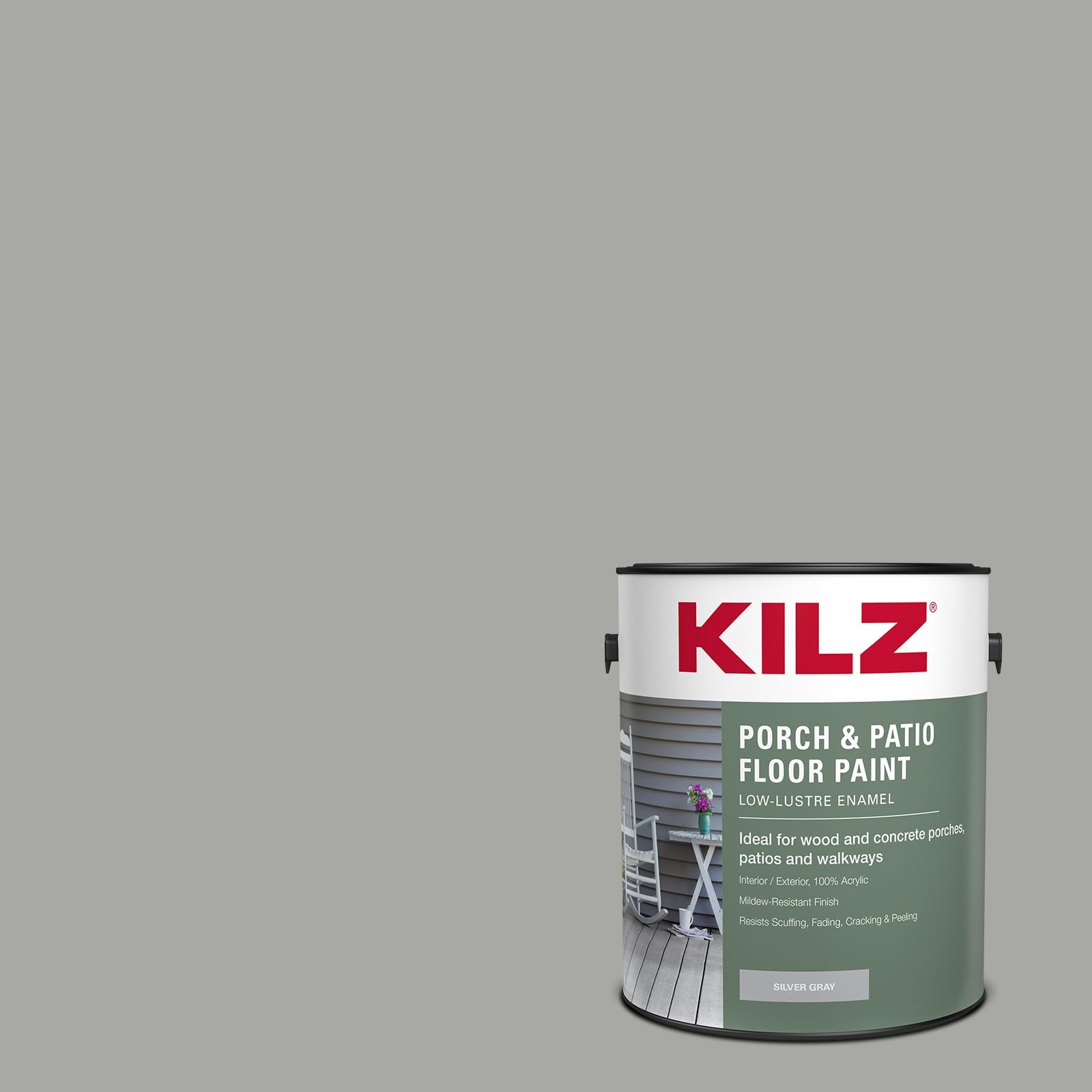 Kilz Low-Lustre Enamel Latex Floor Paint Interior/Exterior Silver Gray 1 Gallon