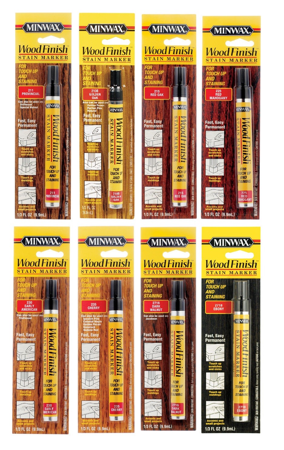 Minwax WOOD FINISH STAIN MARKER Touch-ups & Staining Projects 1/3oz ~Pick Color~