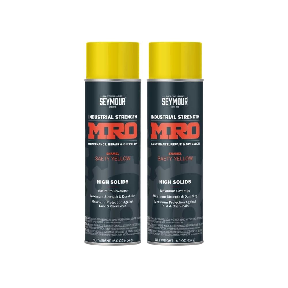 SEYMOUR 620-1419 Industrial MRO High Solids Spray Paint, Safety Yellow, 16 Ou…