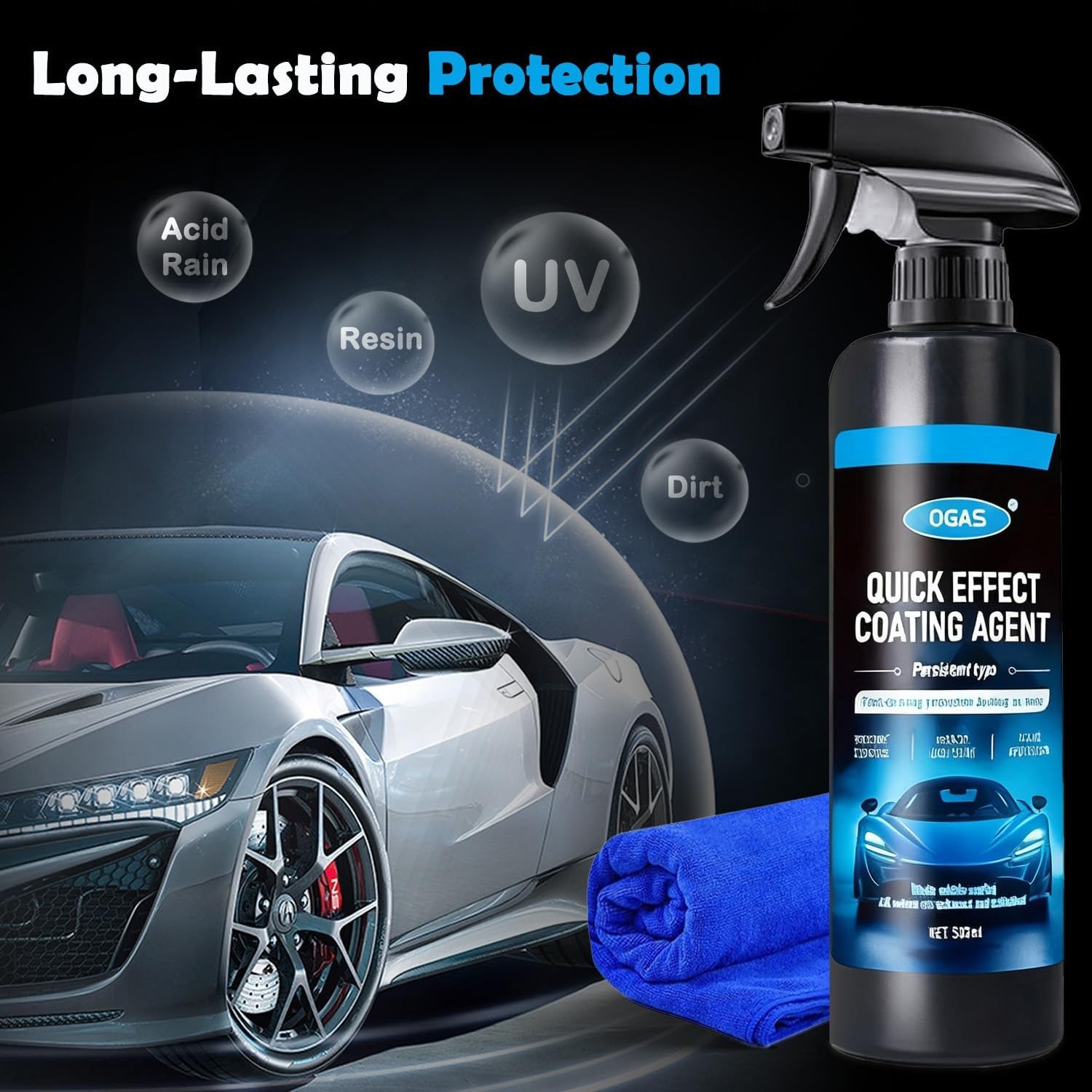 Car Coating Spray, Ceramic Coating for Car Wax Polish Paint Protection, Automoti
