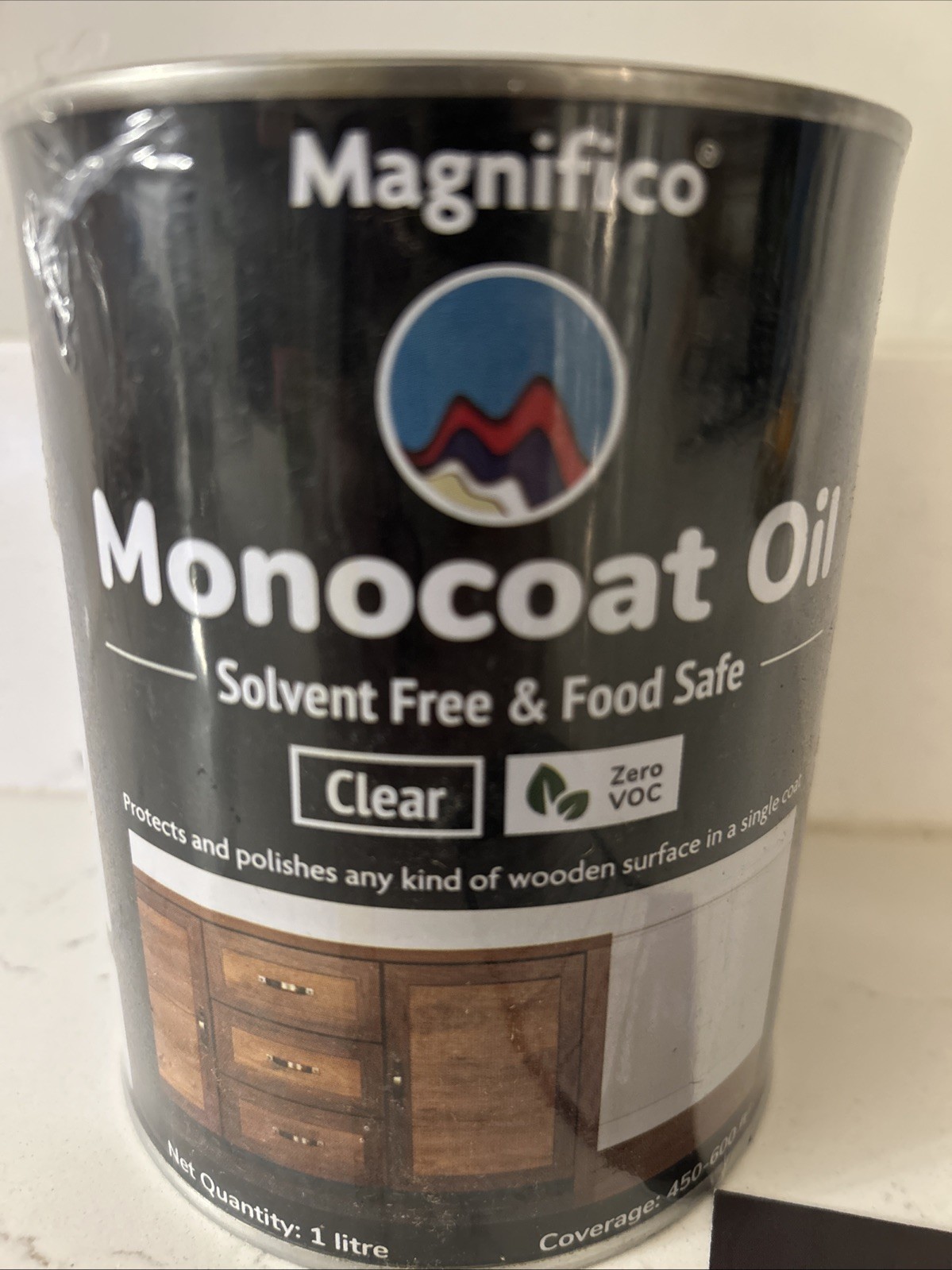 MAGNIFICO MONOCOAT OIL, Clear, 1 Liter: Wood, Epoxy, Metal Solvent Free FoodSafe