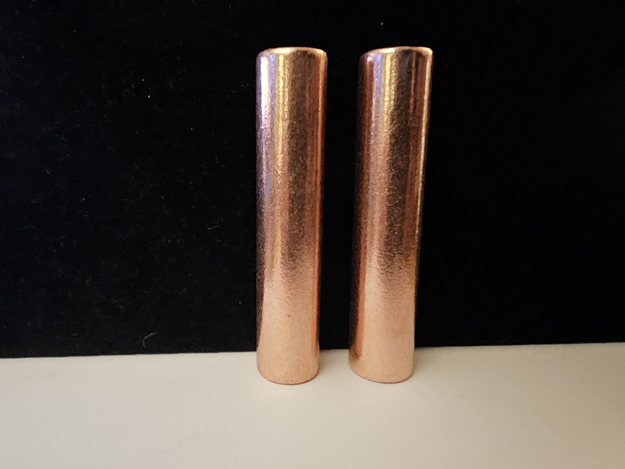 1 pair of 3.75 Inch Solid Copper Cylinder Harmonizers – High Polish Finish