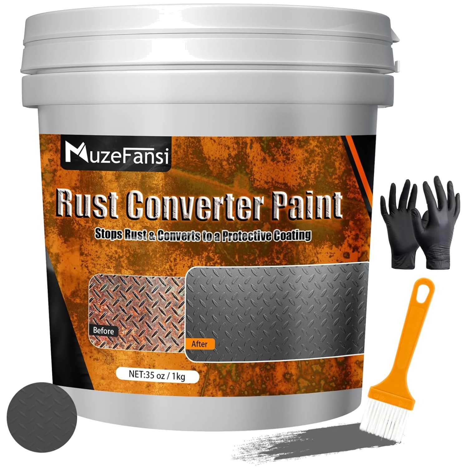 Gray Rust Converter Paint & Metal Primer – 35oz