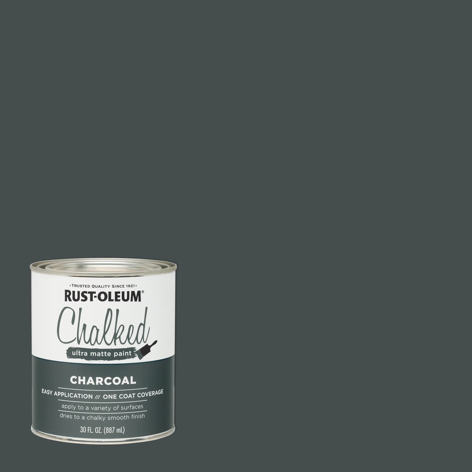 Rust-Oleum Chalked Ultra Matte Paint Charcoal, Quart – Low-Odor, Easy Cleanup