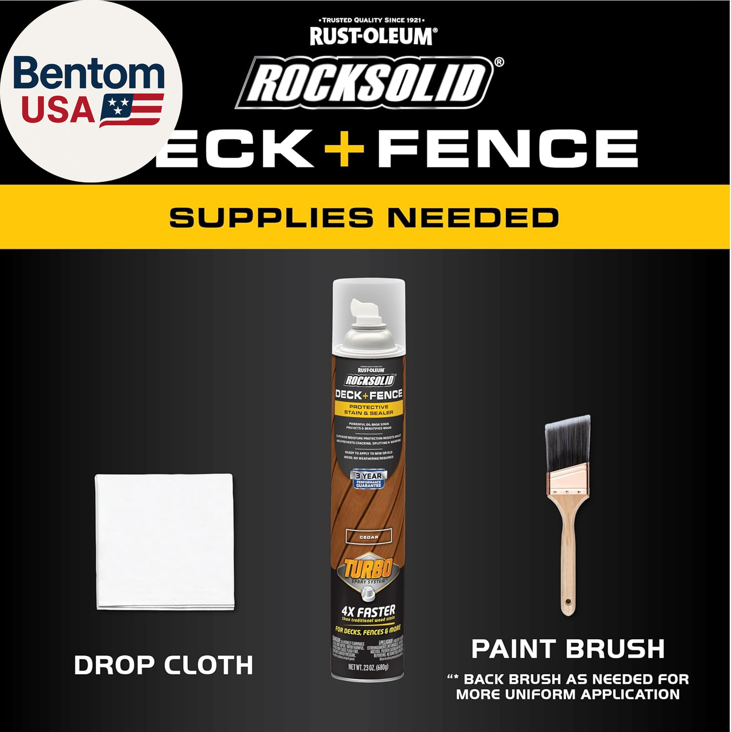 Rocksolid Deck+Fence Protective Stain & Sealer with Turbo Spray System | Oil‑Bas