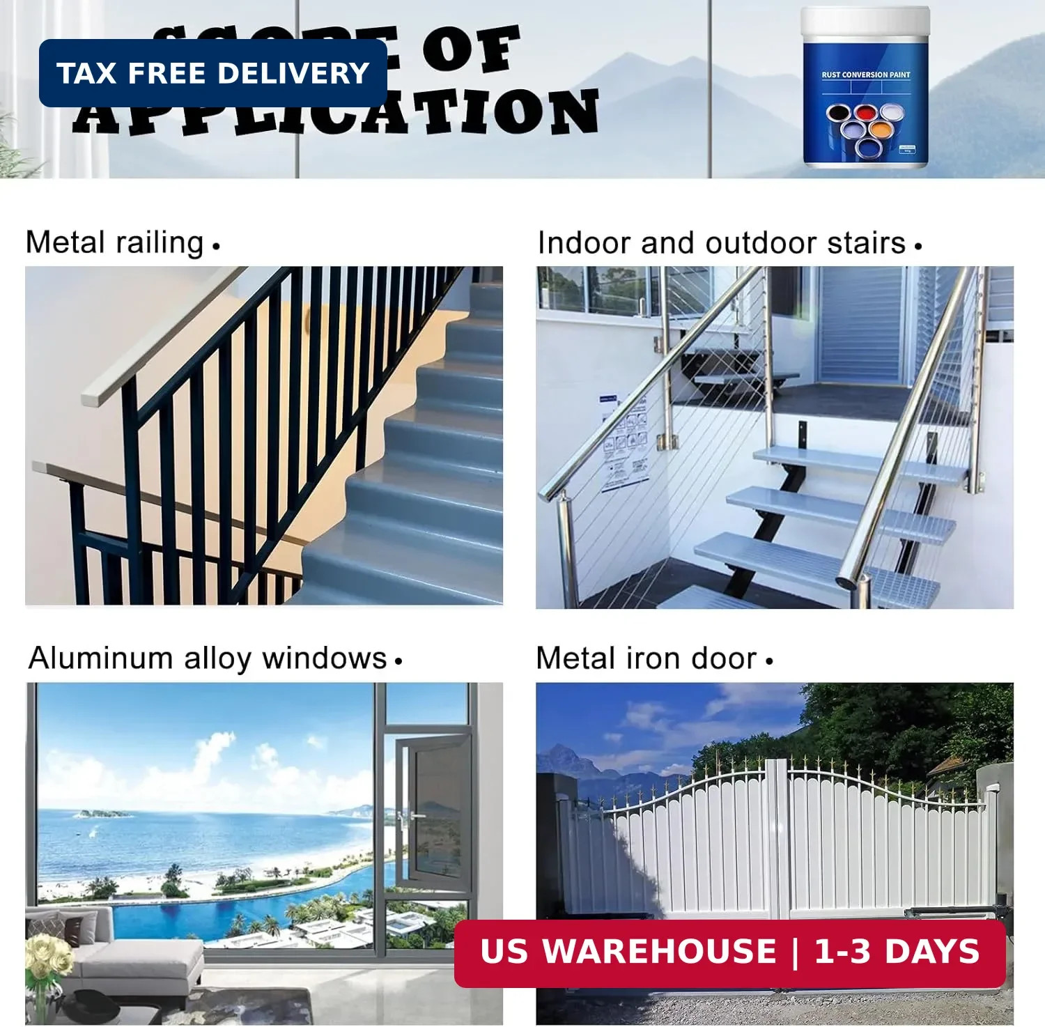 Weatherproof Rust Converter Paint for Metal, Rust Remover for Metal and Primer,
