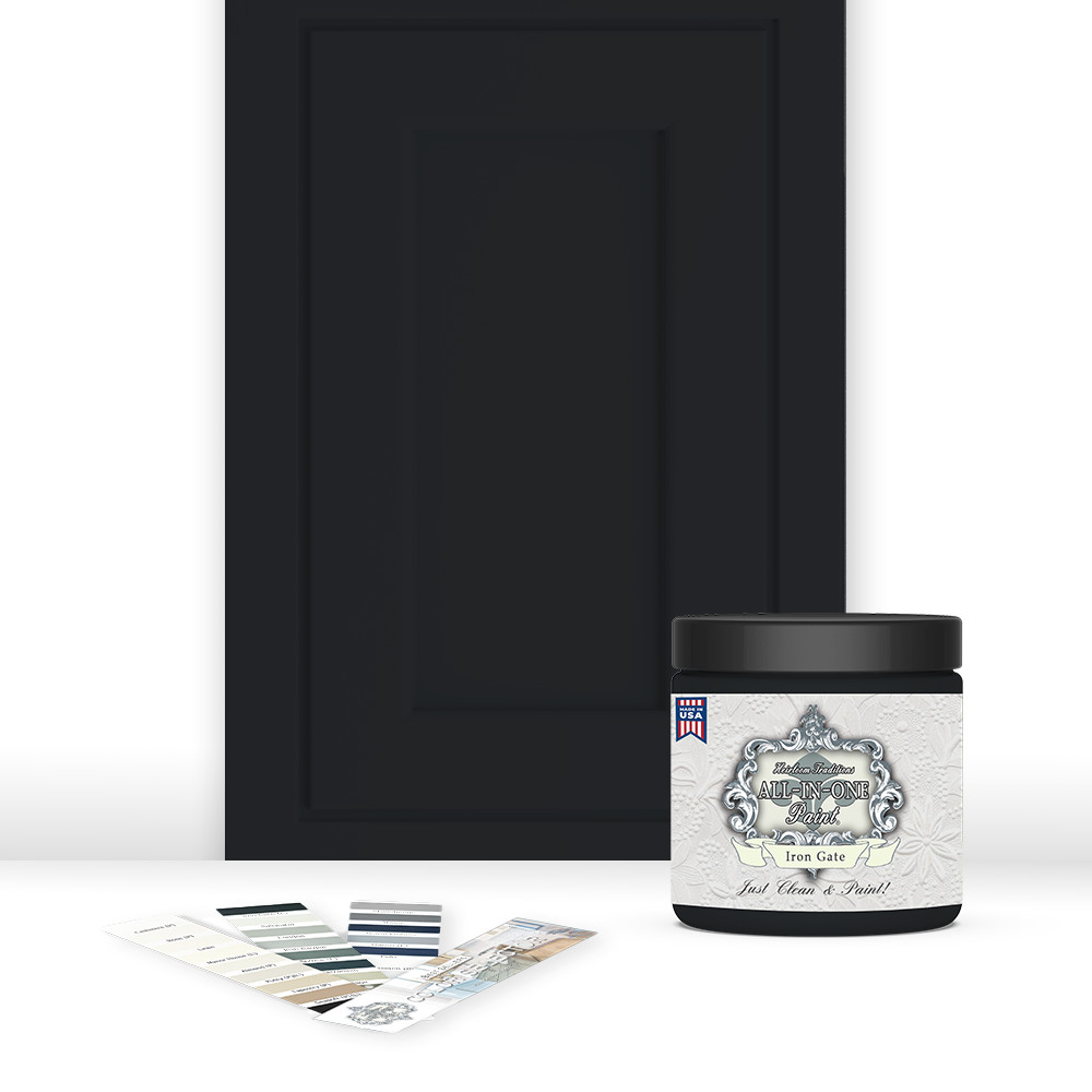ALL-IN-ONE Paint by Heirloom Traditions – Iron Gate (Black) – 8 Fl Oz – Plus