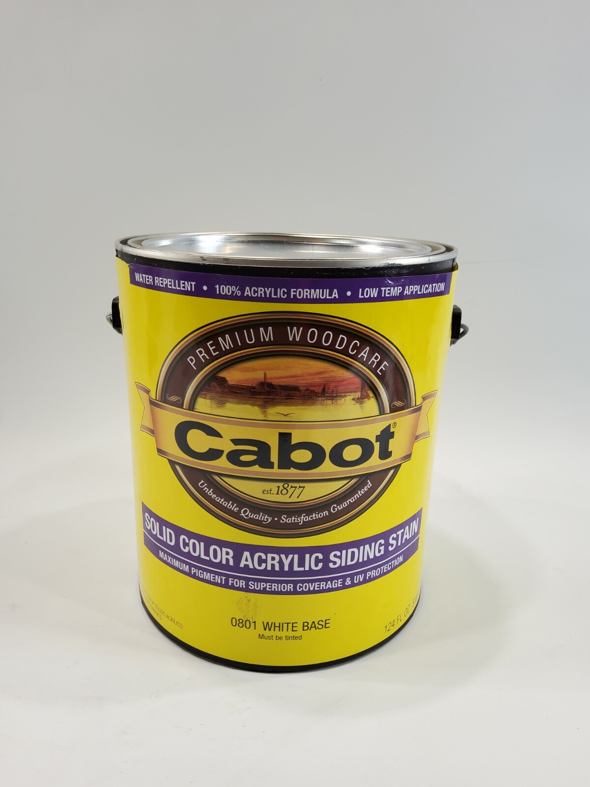 Cabot Solid Color Acrylic Siding Stain 0801 White Base 1 Gallon 124 FL OZ
