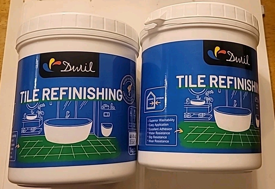 Lot Of 2–Duril Tile Refinishing 1kg 33 Fl Oz Light White Brush roll or spray