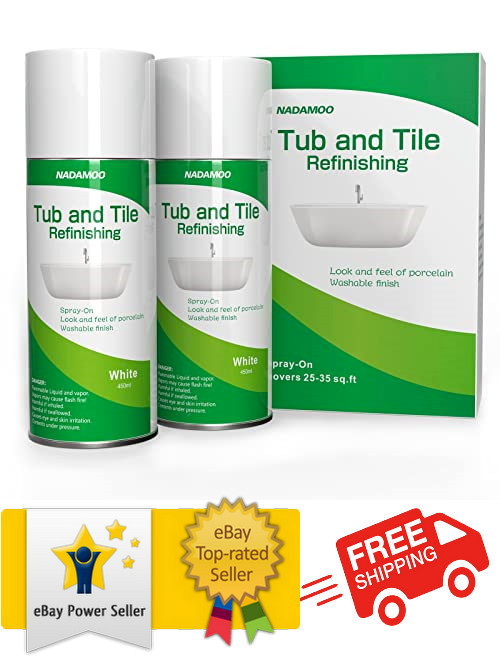 NADAMOO Tub and Tile Spray Paint White Bathtub Refinishing Kit Refinish Porcela