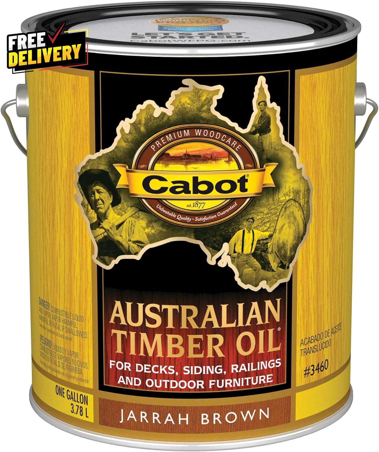 Australian Timber Oil Wood Stain and Protector Jarrah Brown 1 Gallon