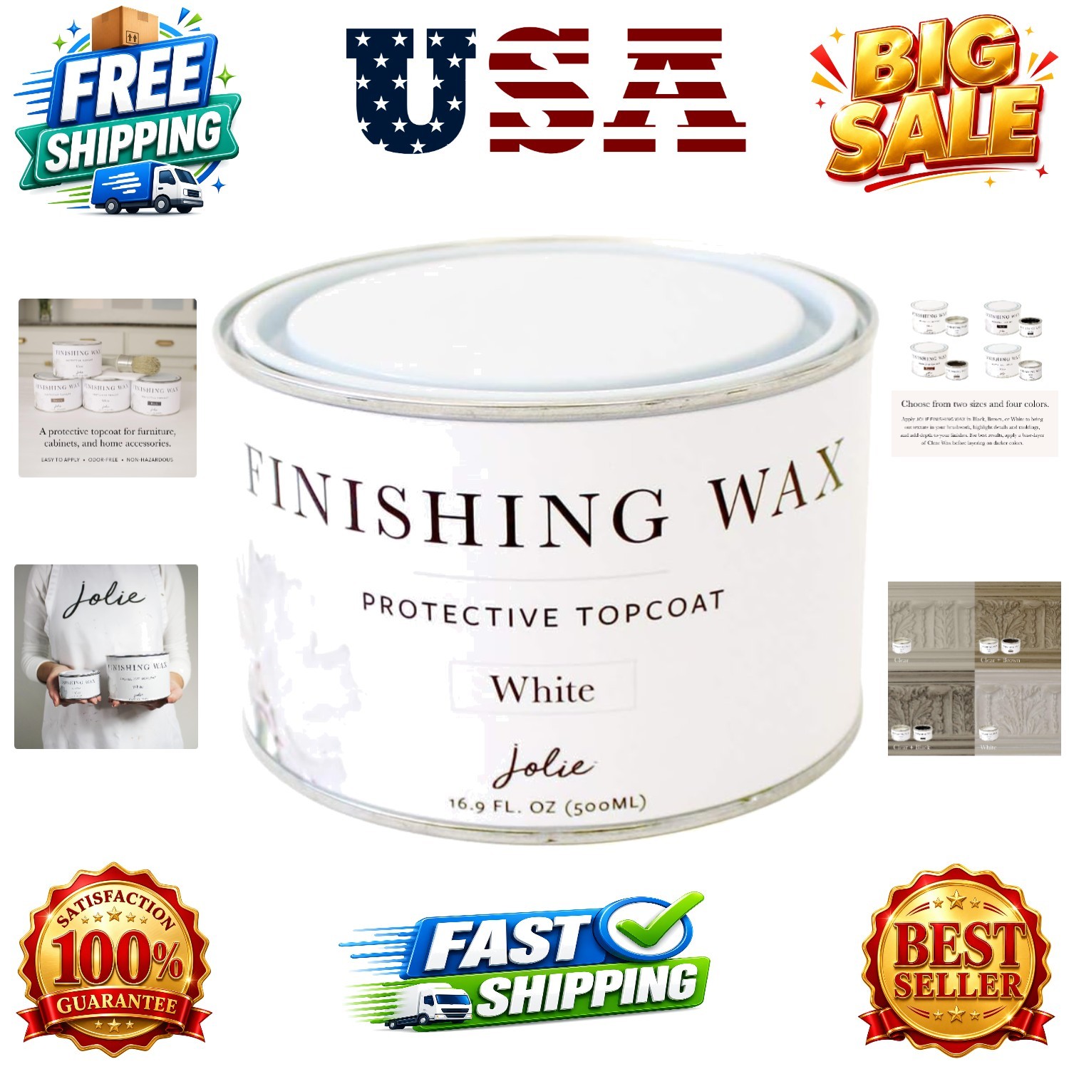 Finishing Wax – Protective topcoat Paint – Use on interior furniture, cabinet…