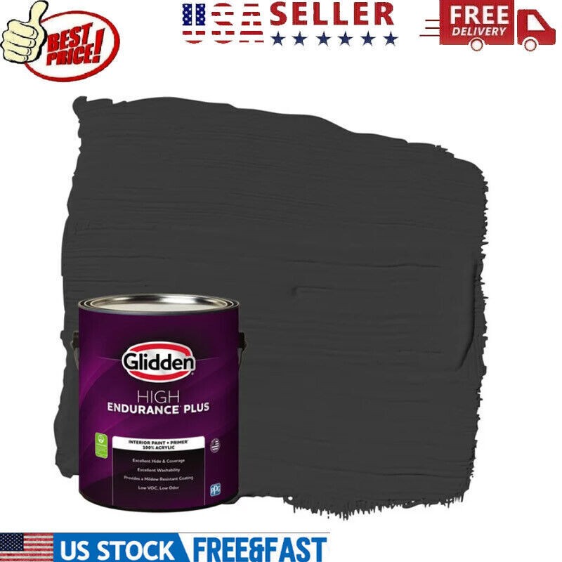 Interior Paint & Primers Eggshell Black Low-odor Bedrooms Living Room 1 Gal New