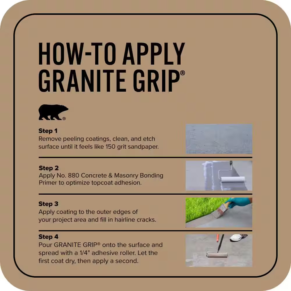 1 Gal. Tan Granite Grip Decorative Flat Interior/Exterior Concrete Floor Coating