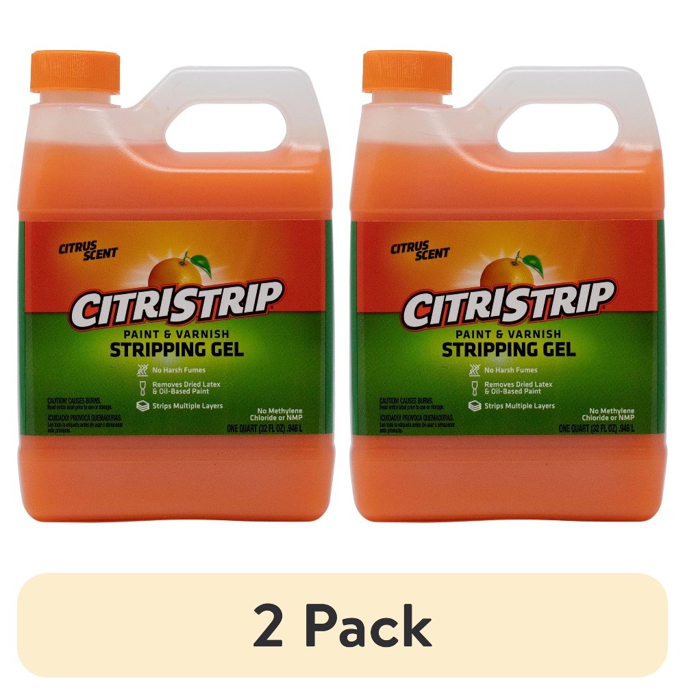 (2 pack) Paint & Varnish Stripping Gel, Citrus Scent, 1 Quart