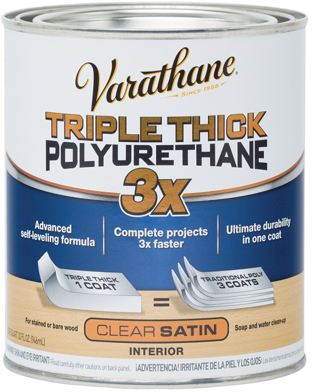 VARATHANE 284473 Polyurethane Paint, Liquid, Clear, 1 qt, Can