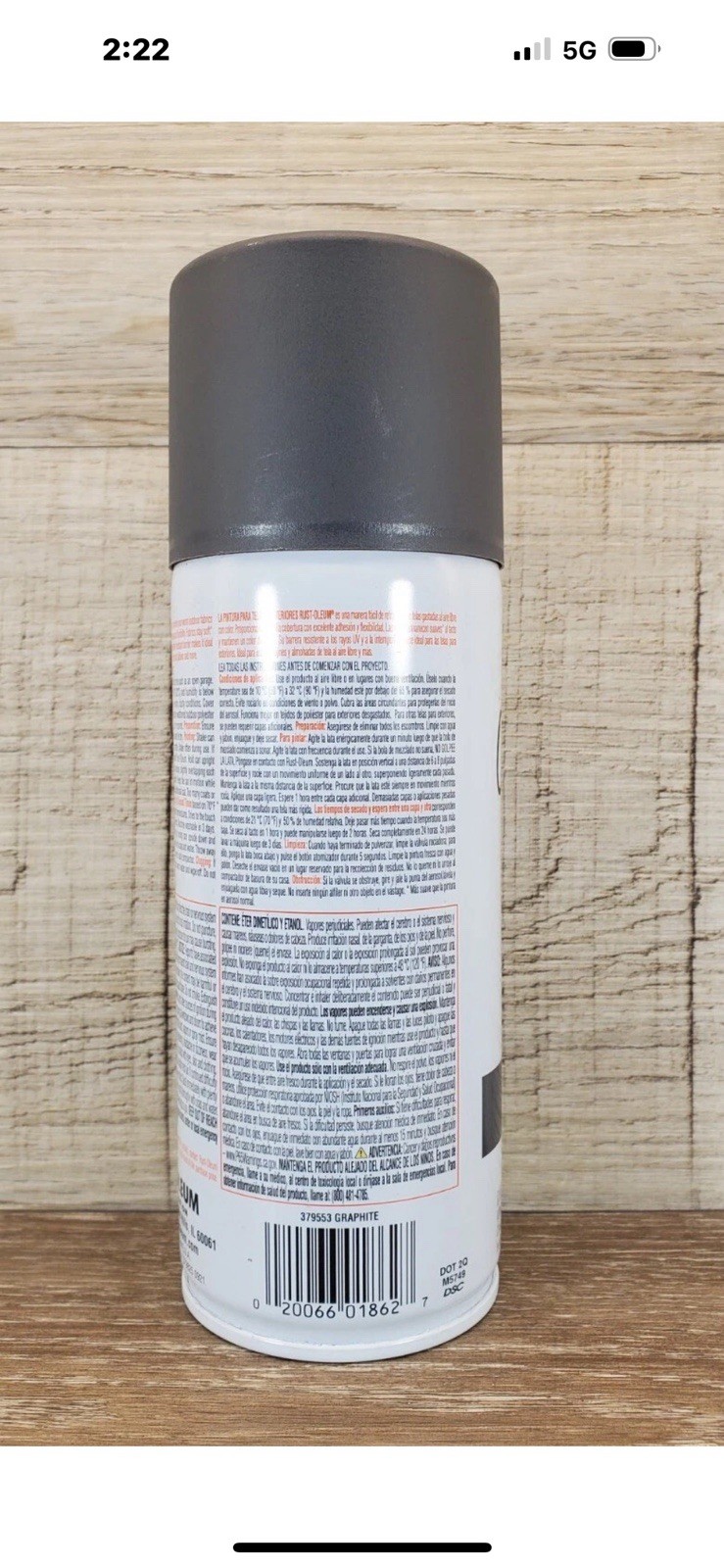 NEW Rust-Oleum Fabric Spray Paint GRAPHITE 12oz UV Resistance