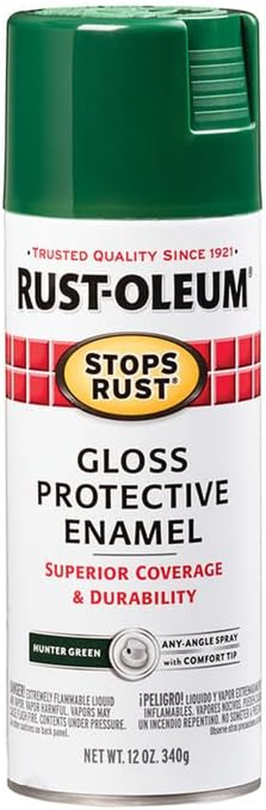 Stops Rust Spray Paint, 12 oz, Gloss Hunter Green