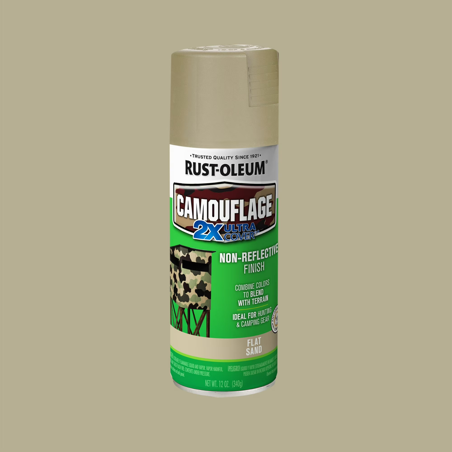 Sand, Rust-Oleum Camouflage 2X Ultra Cover Flat Spray Paint-339004, 12 oz, 6 PK