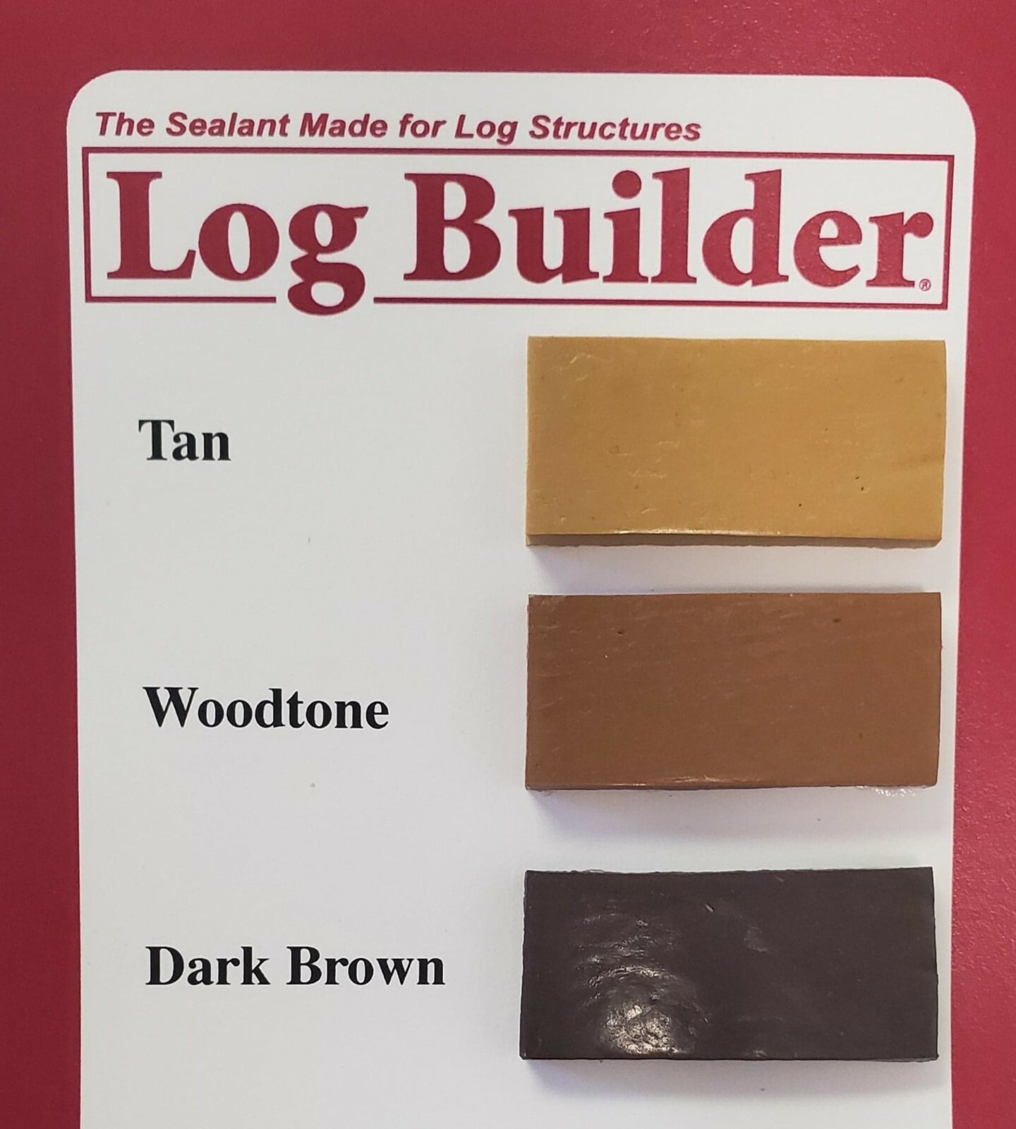 Sashco Log Builder 10.5oz, 30oz Tubes & 5 Gallon Pail – 3 colors