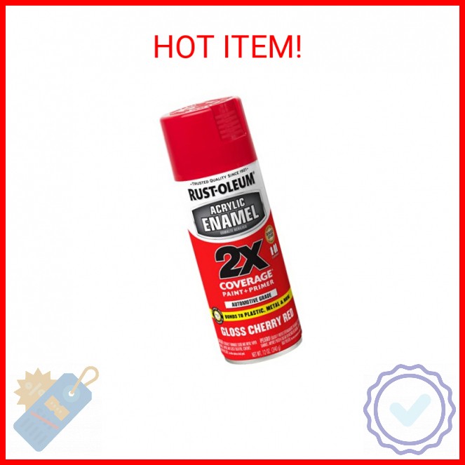 Rust-Oleum 271920 Acrylic Enamel 2X Spray Paint, 12 oz, Gloss Cherry Red