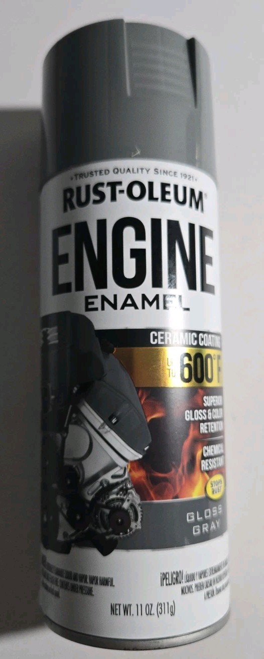 2 Rust-Oleum 366435 Automotive 600 Deg F Engine Enamel Spray Gloss Gray, 11oz