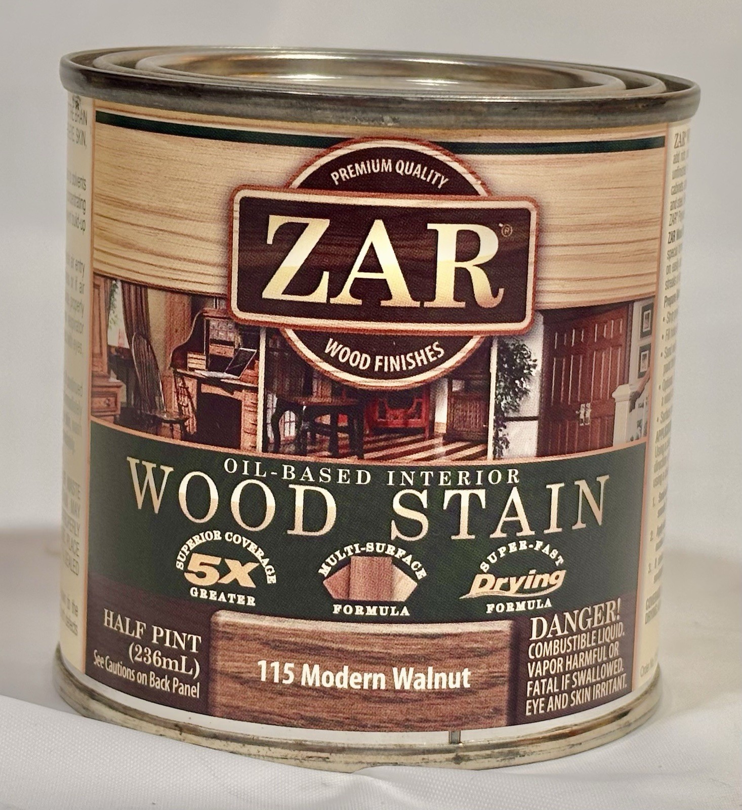 Zar 115 Modern Walnut Interior Wood Stain Oil-Based 1/2 Pint