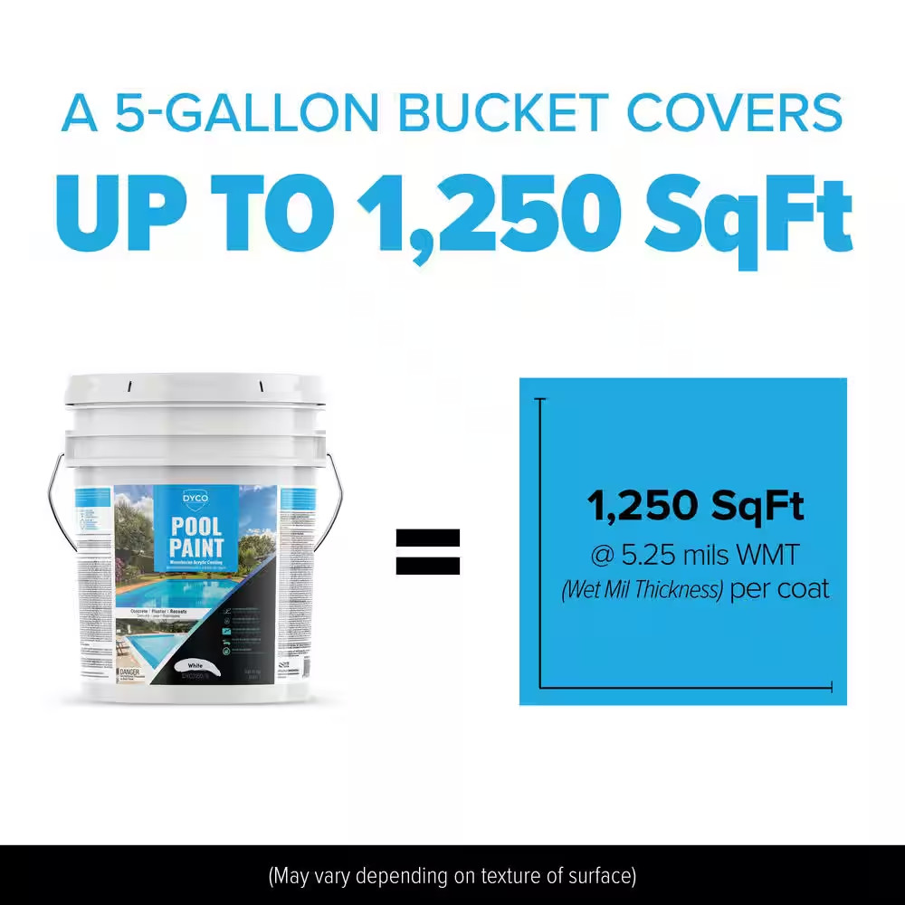 Pool Paint 5 Gal. 3150 White Semi-Gloss Acrylic Exterior Paint
