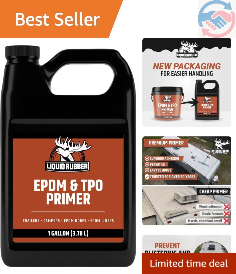 EPDM Roof Primer – 1 Gallon of Robust Waterproof Protection for RVs & Trailers