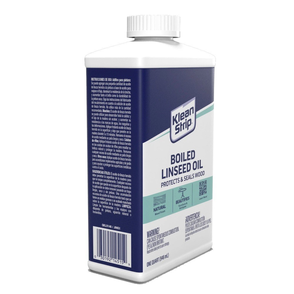Boiled Linseed Oil Quart Quick Drying Wood Finish & Sealer