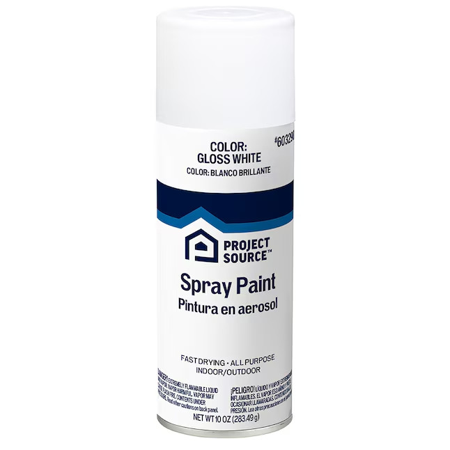 Project Source Gloss White Oil-based Spray paint ( NET WT. 10-oz )