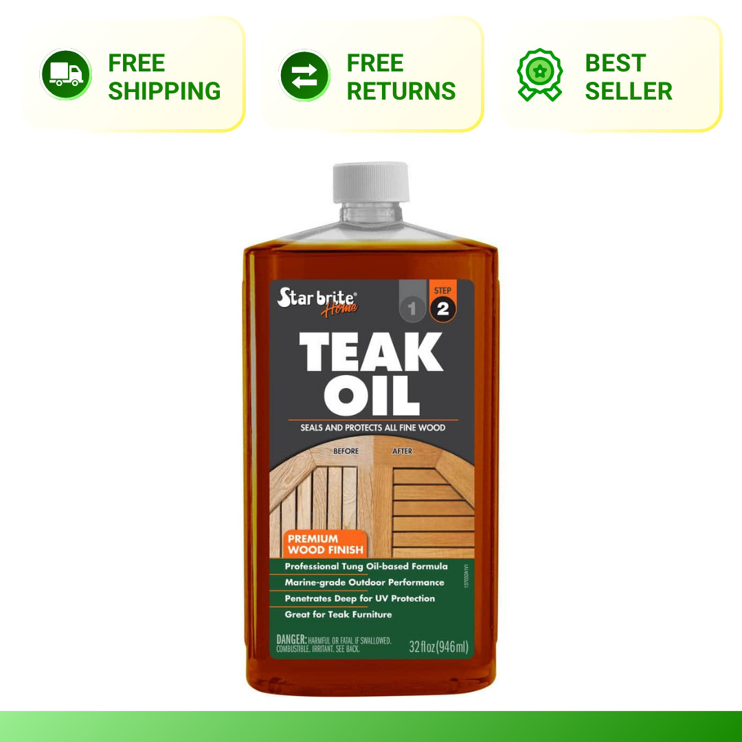 32 Fl. Oz. Premium Teak Oil Easy to apply Sealer Fast Drying Preserver Clear New