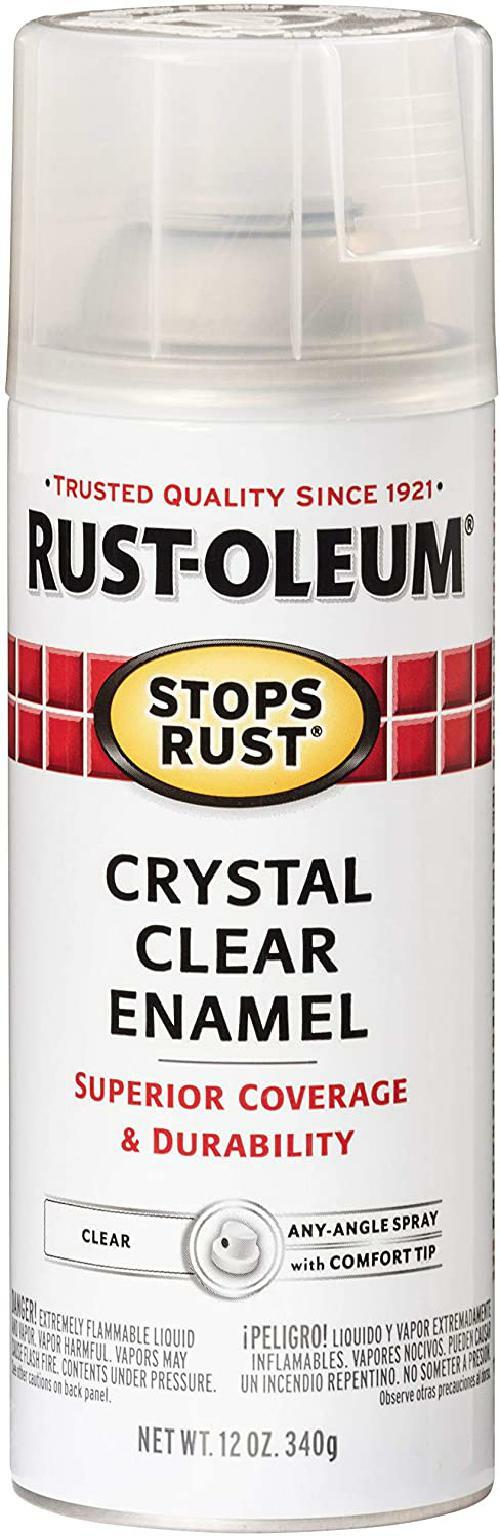 Rust-Oleum Glossy Crystal Clear Enamel Spray Paint, Aerosol Can, 12 Oz 6 Pack