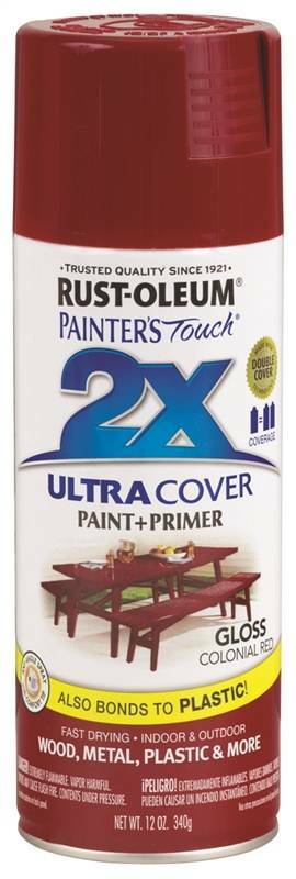 NEW CASE OF (6) RUSTOLEUM 249116 ULTRA COVER 2X COLONIAL RED SPRAY PAINT 7102650