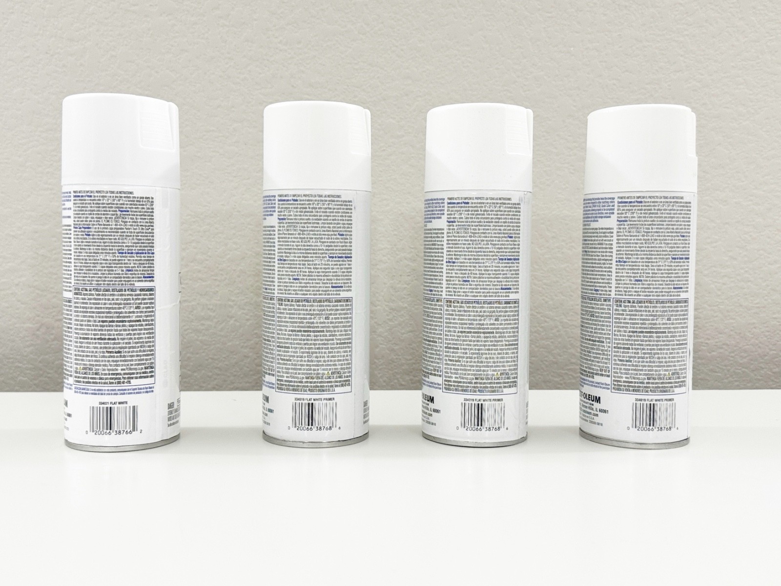 Rustoleum Spray Paint White + Primer Set, 1 New 3 Used, Sold As Is 4pcs