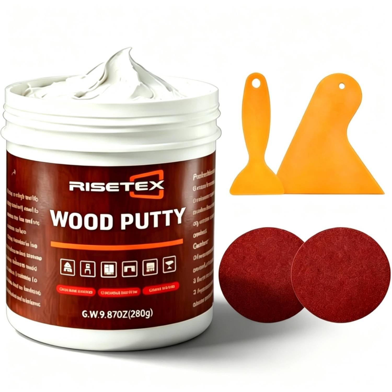 Wood Filler Putty,9.87 oz White Stainable and 9.87oz